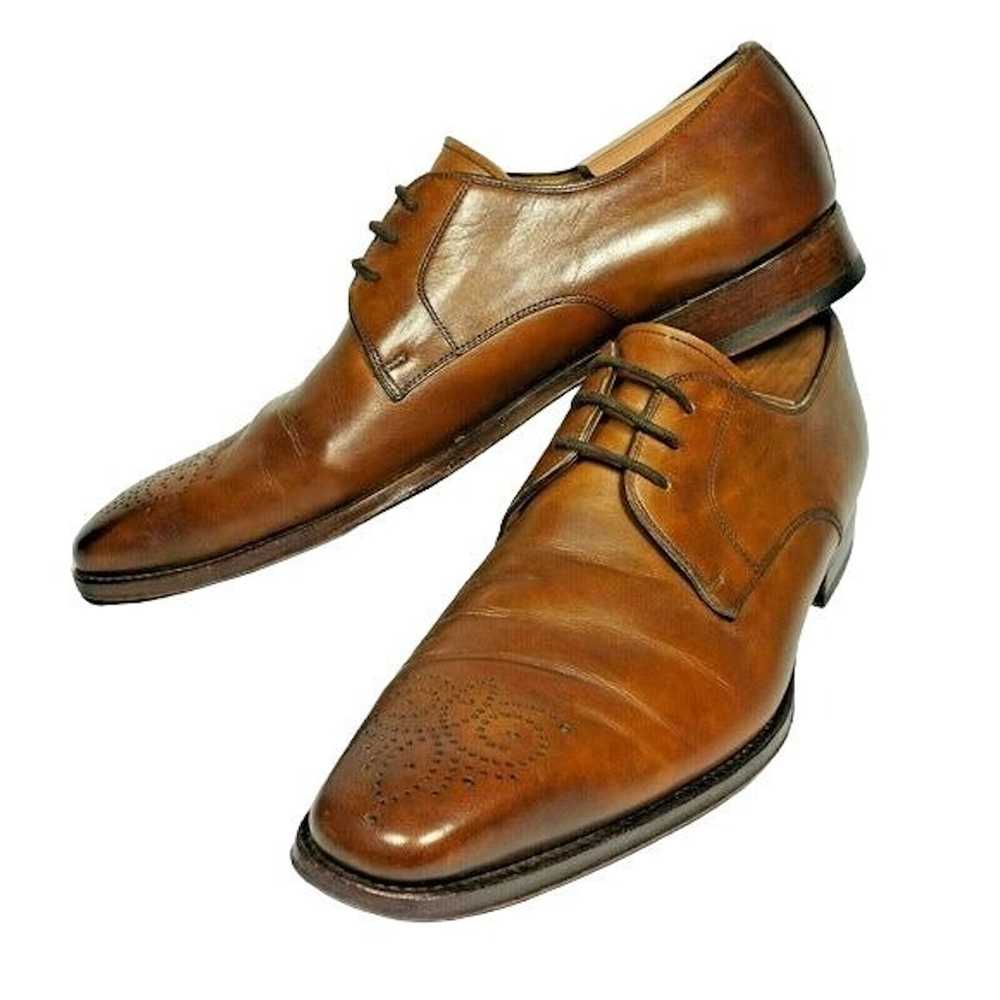 Magnanni Magnanni Men 9.5 Brown Full Leather Meda… - image 3