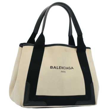 Balenciaga BALENCIAGA Tote Bag Canvas Leather Bei… - image 1