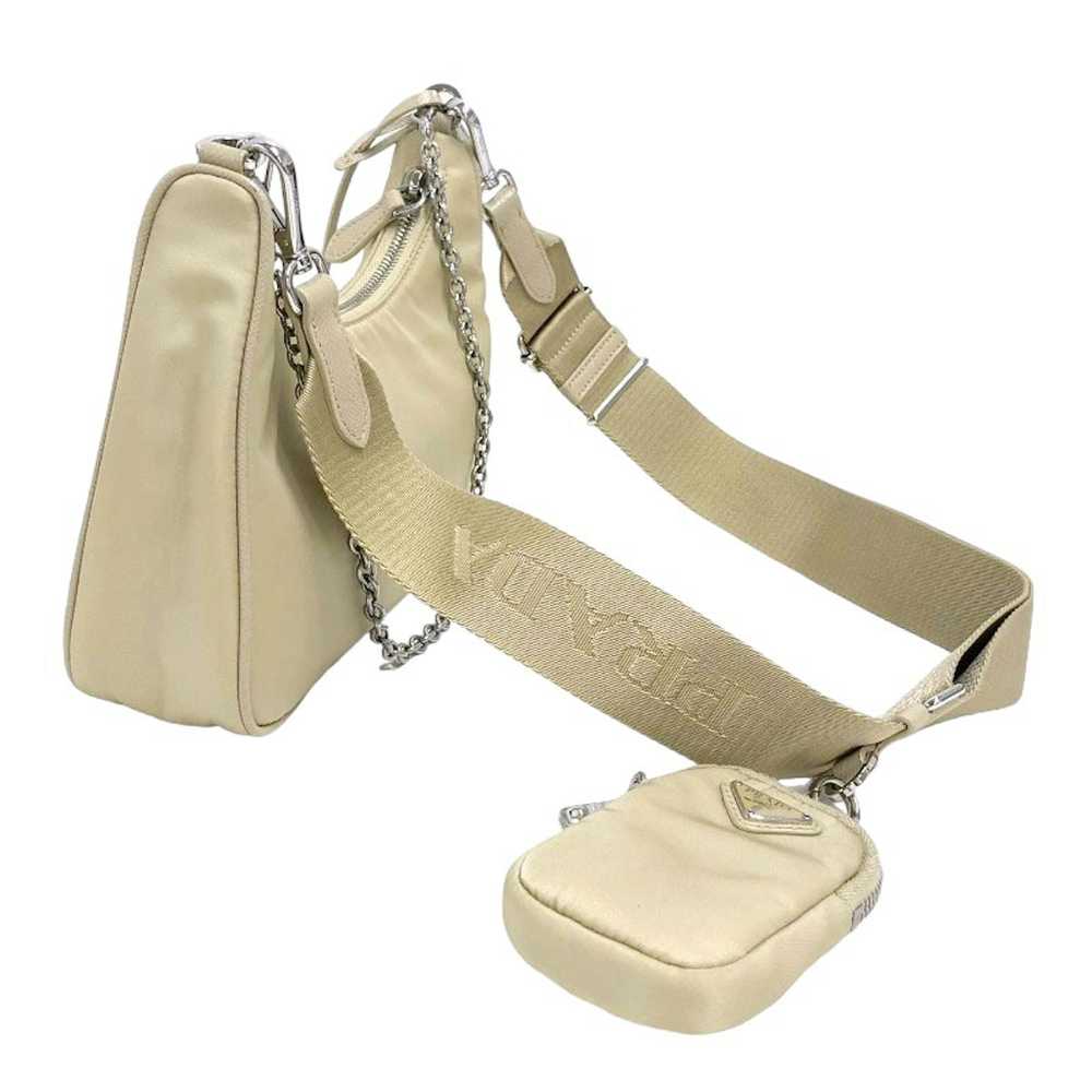 Prada Prada Nylon Handbag Shoulder Bag Beige - image 2