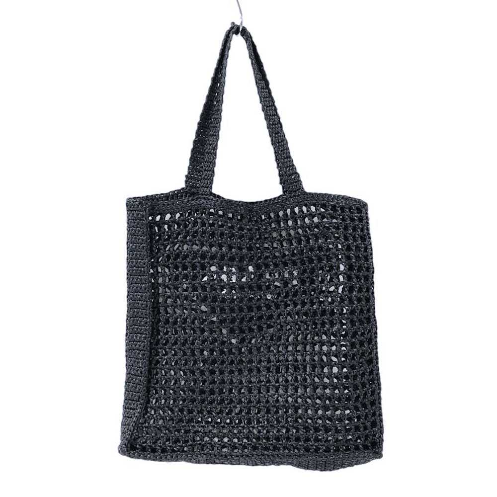 Prada Prada Raffia Tote Bag Black - image 2