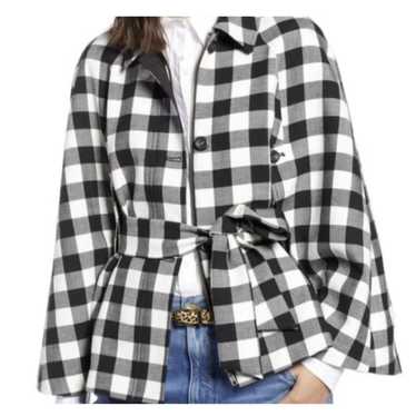 1901 1901 Nordstrom Buffalo Check Cape Jacket Blac