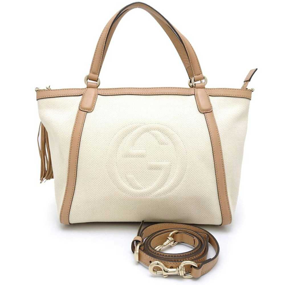 Gucci Gucci Soho 2way Bag Leather Ivory Beige - Gem