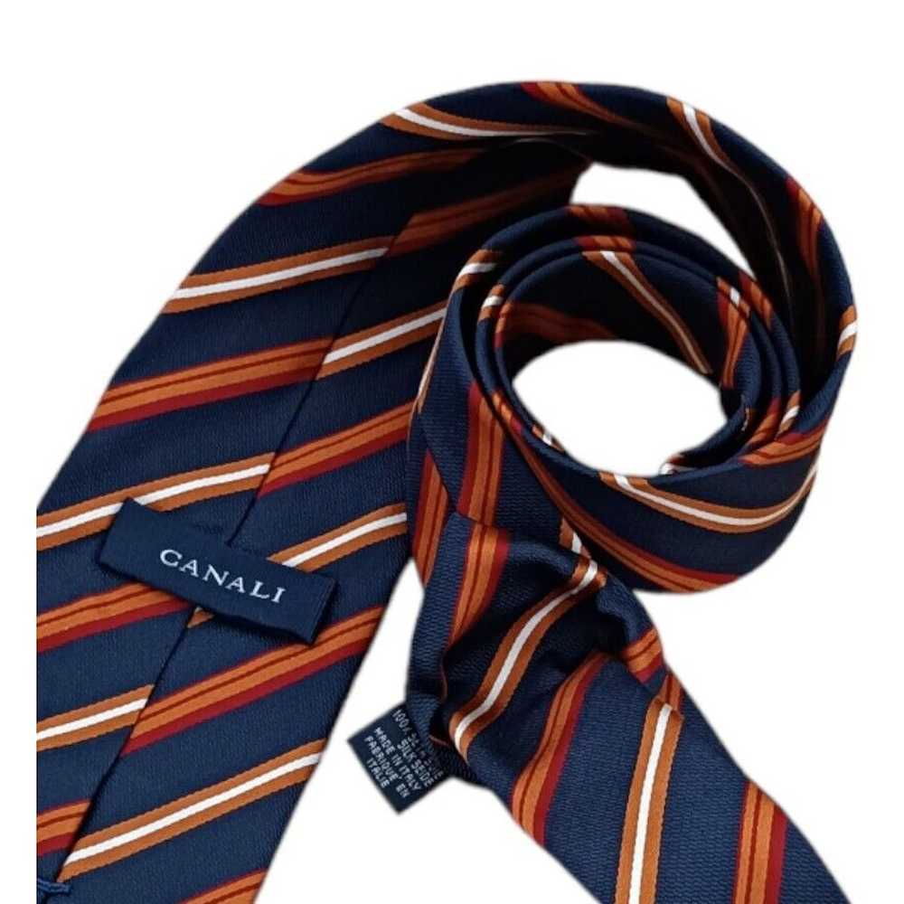 Canali CANALI Striped Silk Tie ITALY 60"/ 3.7" EC - image 2