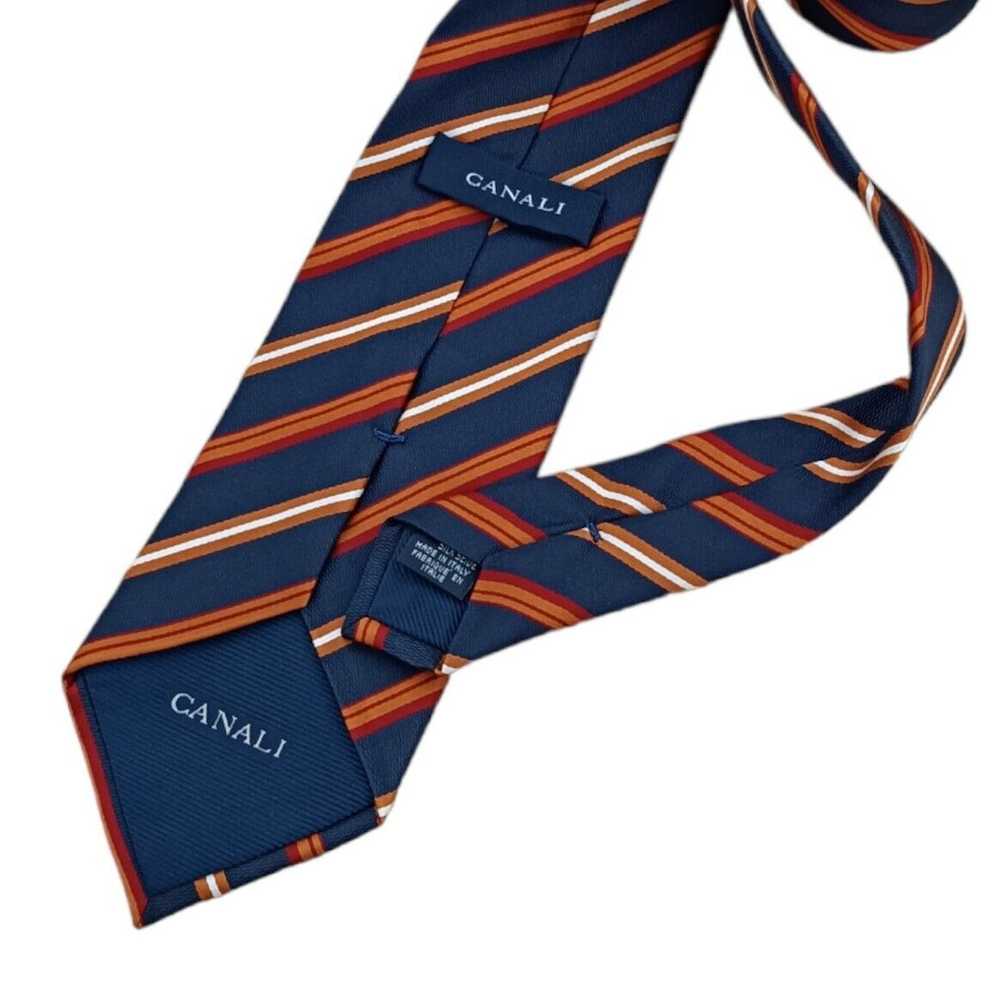 Canali CANALI Striped Silk Tie ITALY 60"/ 3.7" EC - image 4