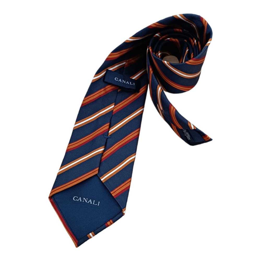 Canali CANALI Striped Silk Tie ITALY 60"/ 3.7" EC - image 5