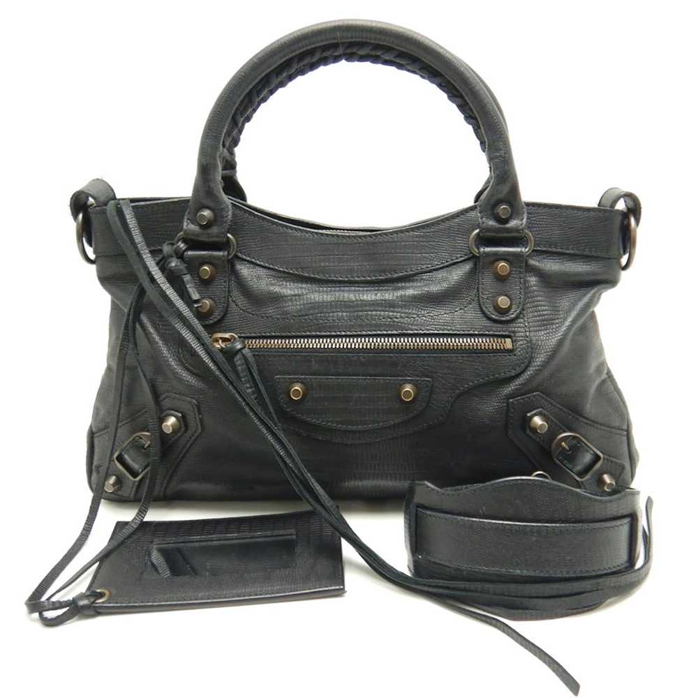 Balenciaga Balenciaga The First 2way Bag Leather Black Gem