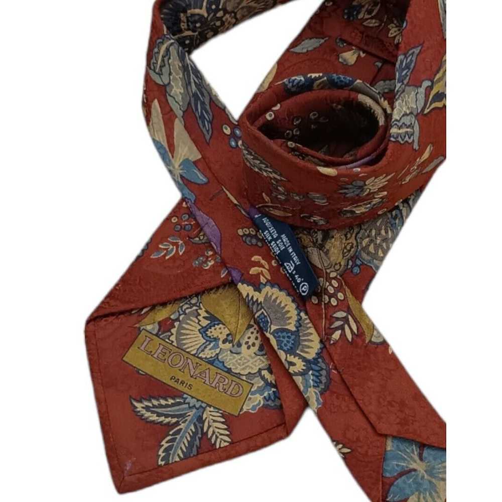 Leonard Paris LEONARD PARIS Floral Silk Tie ITALY… - image 2