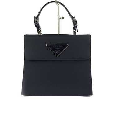Prada Prada Nylon x Enamel Kelly Type Bag Black H… - image 1