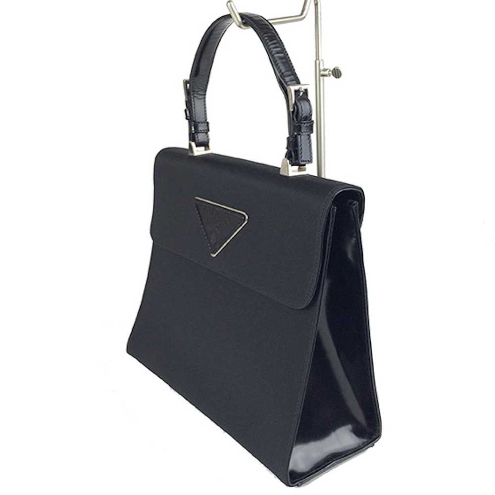 Prada Prada Nylon x Enamel Kelly Type Bag Black H… - image 2