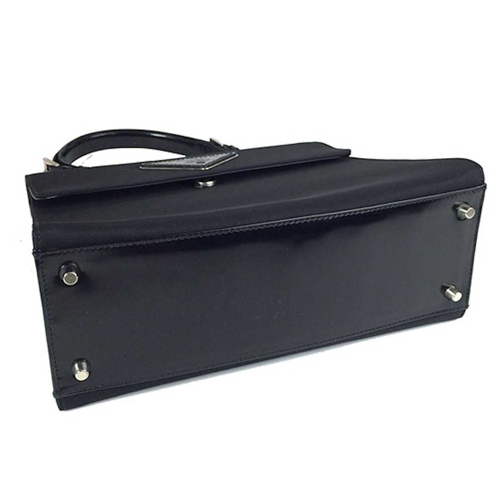 Prada Prada Nylon x Enamel Kelly Type Bag Black H… - image 4