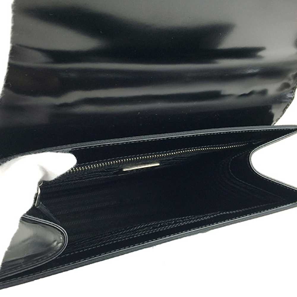 Prada Prada Nylon x Enamel Kelly Type Bag Black H… - image 5