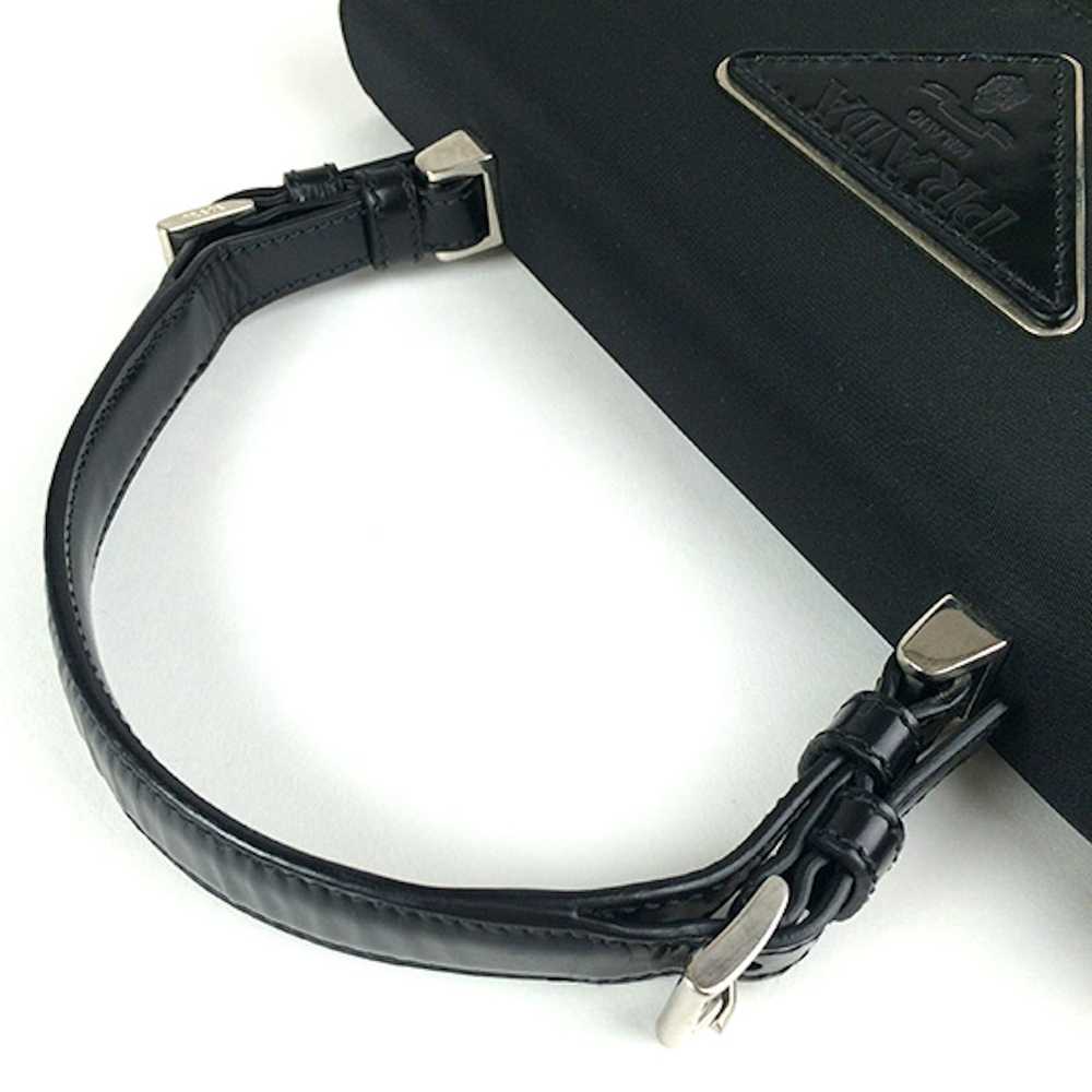Prada Prada Nylon x Enamel Kelly Type Bag Black H… - image 7