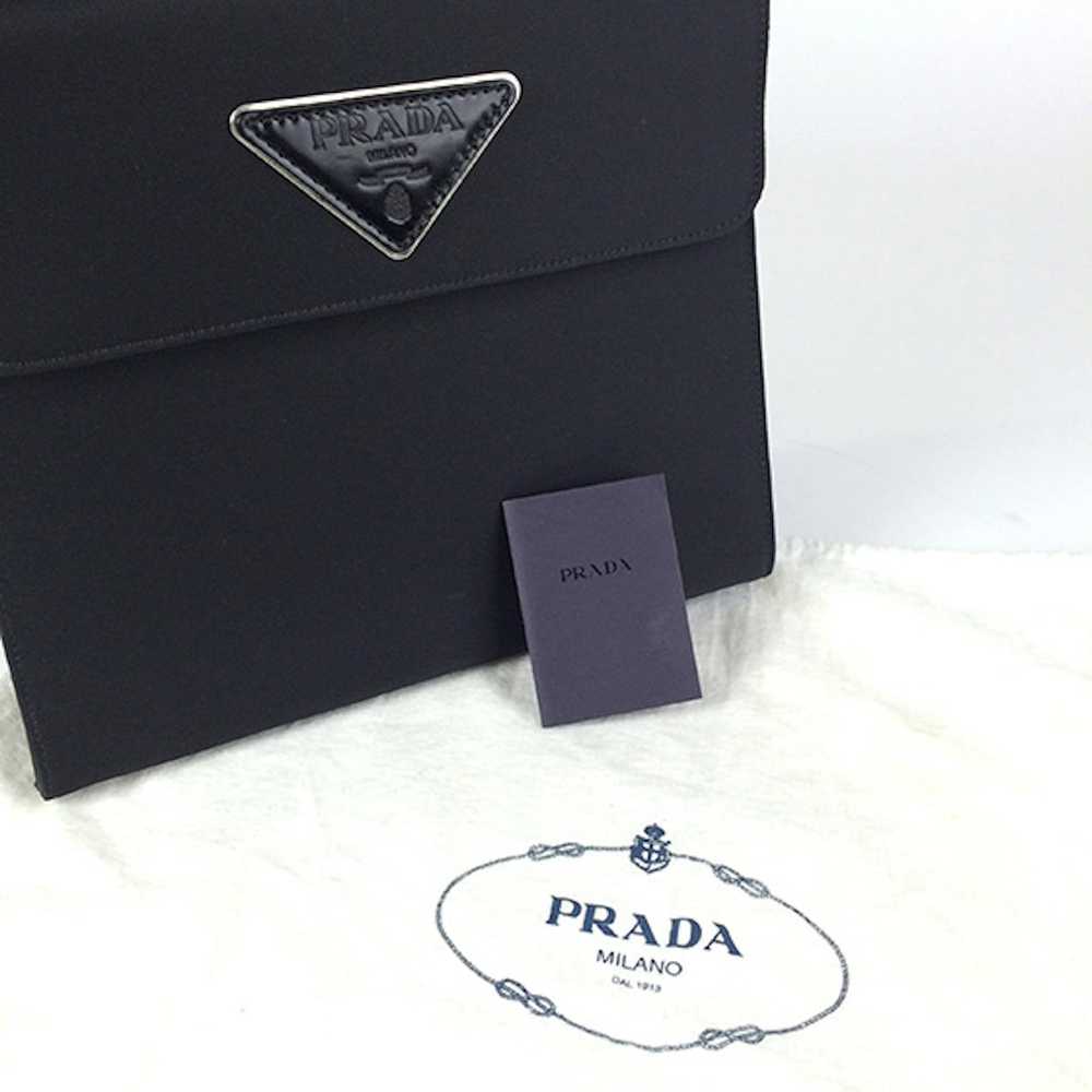 Prada Prada Nylon x Enamel Kelly Type Bag Black H… - image 8