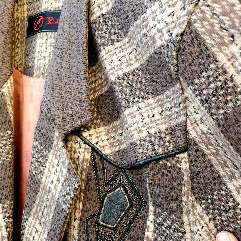 Designer Brown Jacket Tweed Wool Vintage Womens B… - image 10