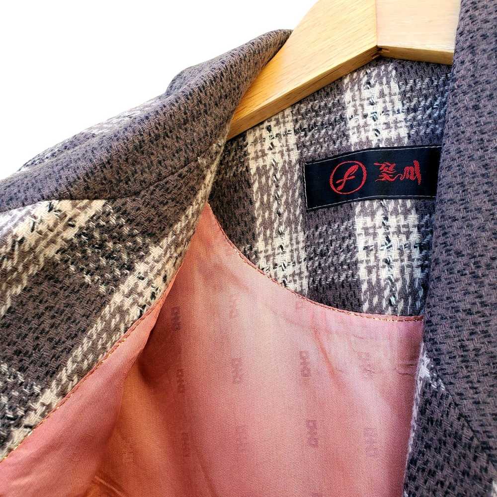 Designer Brown Jacket Tweed Wool Vintage Womens B… - image 7
