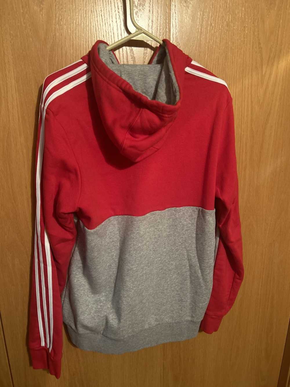 Adidas Adidas light grey and red hoodie - image 2