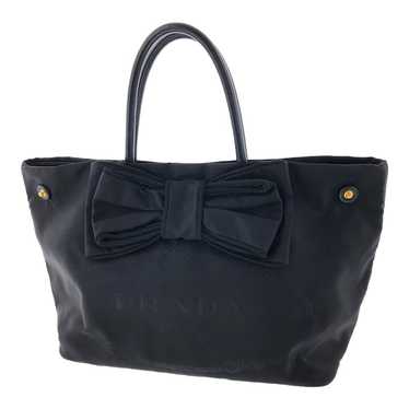 Prada Prada Nylon Leather Tote Bag Ribbon 2way Bl… - image 1