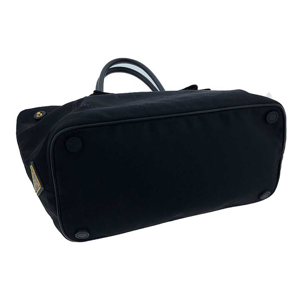 Prada Prada Nylon Leather Tote Bag Ribbon 2way Bl… - image 3