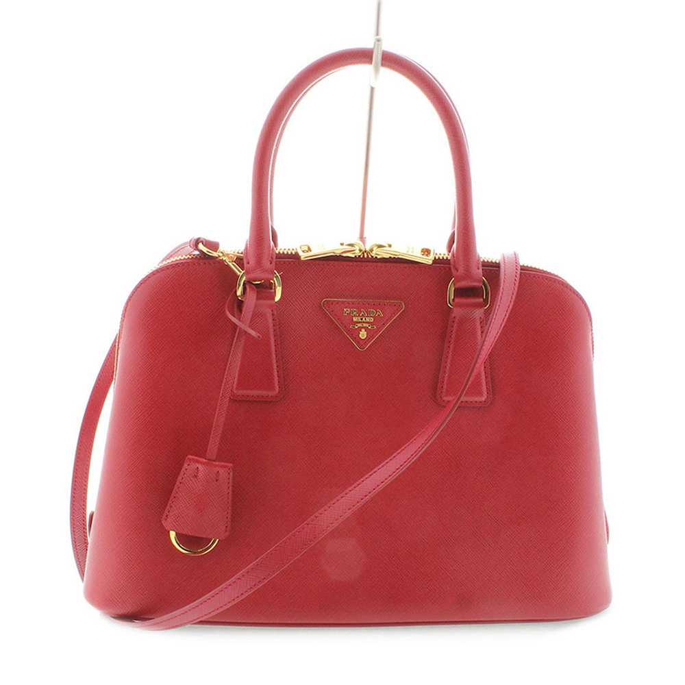 Prada Prada Saffiano Leather Red 2way Handbag Sho… - image 1