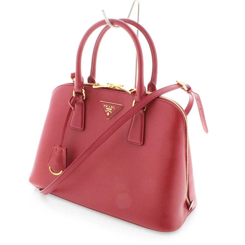 Prada Prada Saffiano Leather Red 2way Handbag Sho… - image 2