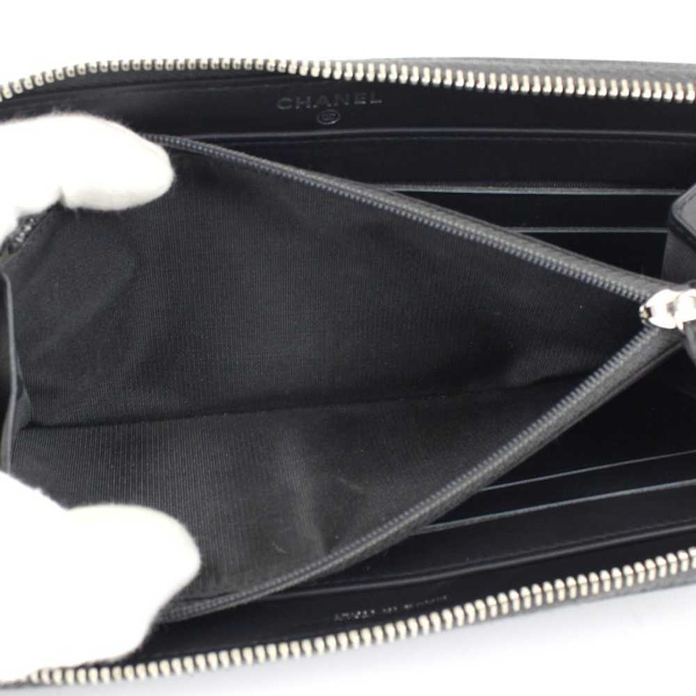 Chanel Chanel Round Zipper Long Wallet Black - image 4
