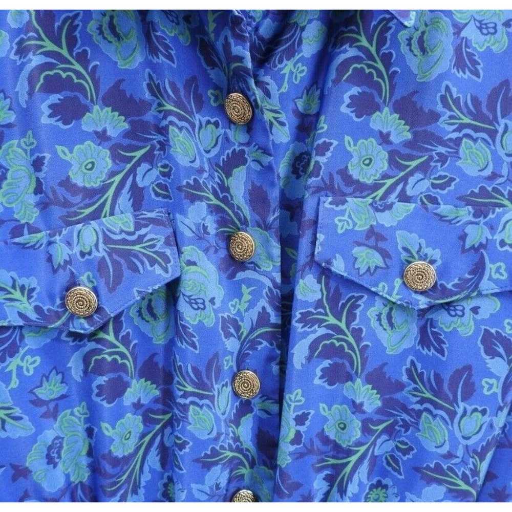 Unkwn Vintage Leslie Fay Large Blue Floral Cottag… - image 3