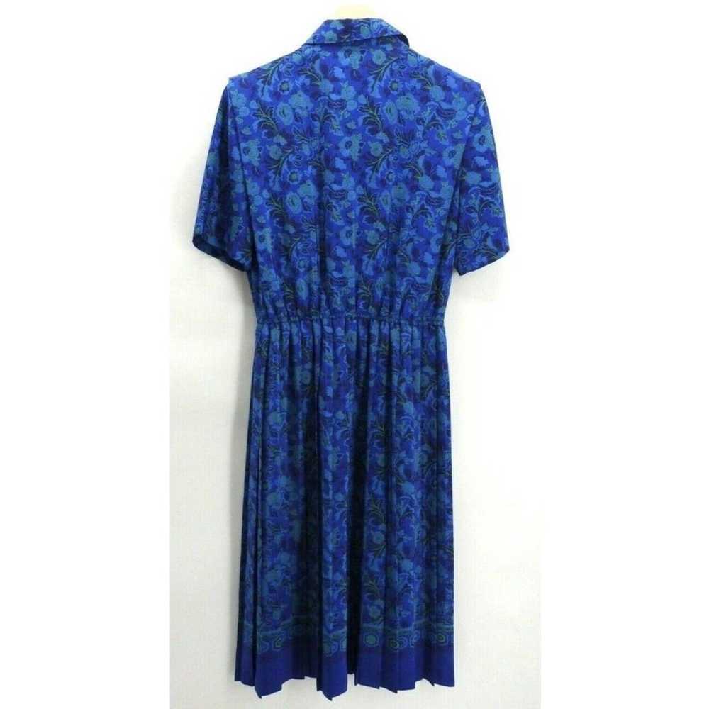 Unkwn Vintage Leslie Fay Large Blue Floral Cottag… - image 5