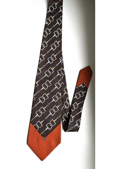 Gucci Vintage Gucci Silk Tie Horsebit print GG log