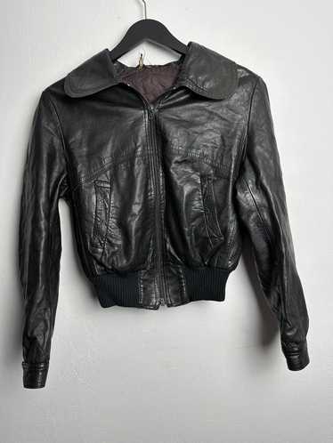 Jofama × Leather Jacket × Vintage vintage black jo