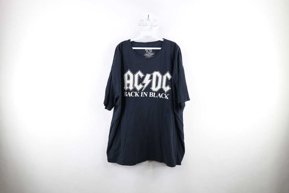 Vintage Retro Spell Out Back In Black ACDC Band T… - image 1