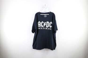 Vintage Retro Spell Out Back In Black ACDC Band T… - image 1