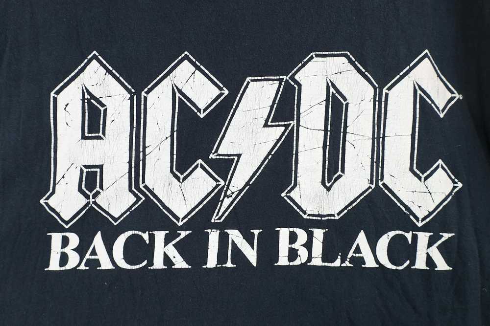 Vintage Retro Spell Out Back In Black ACDC Band T… - image 4