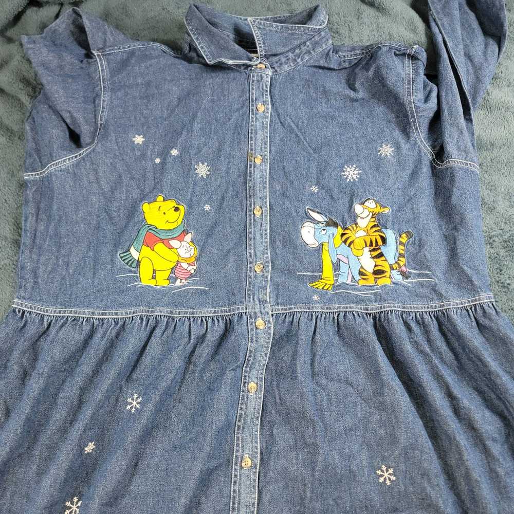 Disney Vintage Disney Denim Dress Womens 3X Blue … - image 3