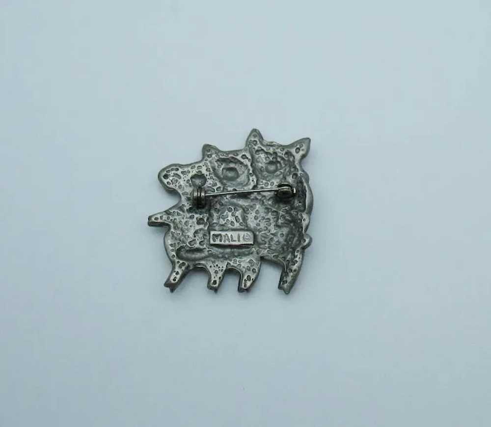 Signed Mali Figural Pewter Three Little Piggy’s V… - image 2