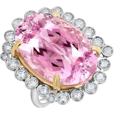 Kunzite 28.14 Diamond 1.60 Carat 18 Karat Gold 75… - image 1