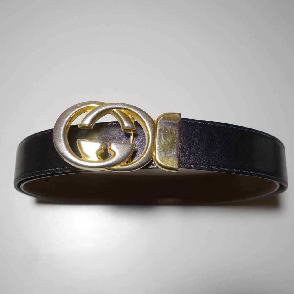 Gucci - Vintage Gucci GG buckle reversible thin l… - image 1