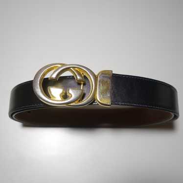 Gucci - Vintage Gucci GG buckle reversible thin l… - image 1