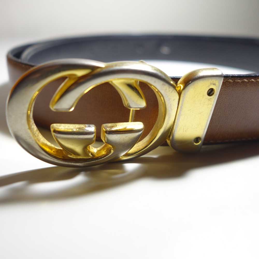 Gucci - Vintage Gucci GG buckle reversible thin l… - image 7