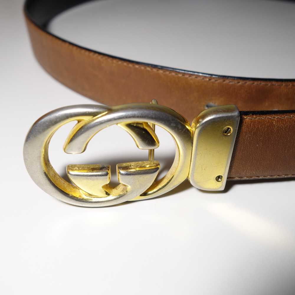 Gucci - Vintage Gucci GG buckle reversible thin l… - image 8