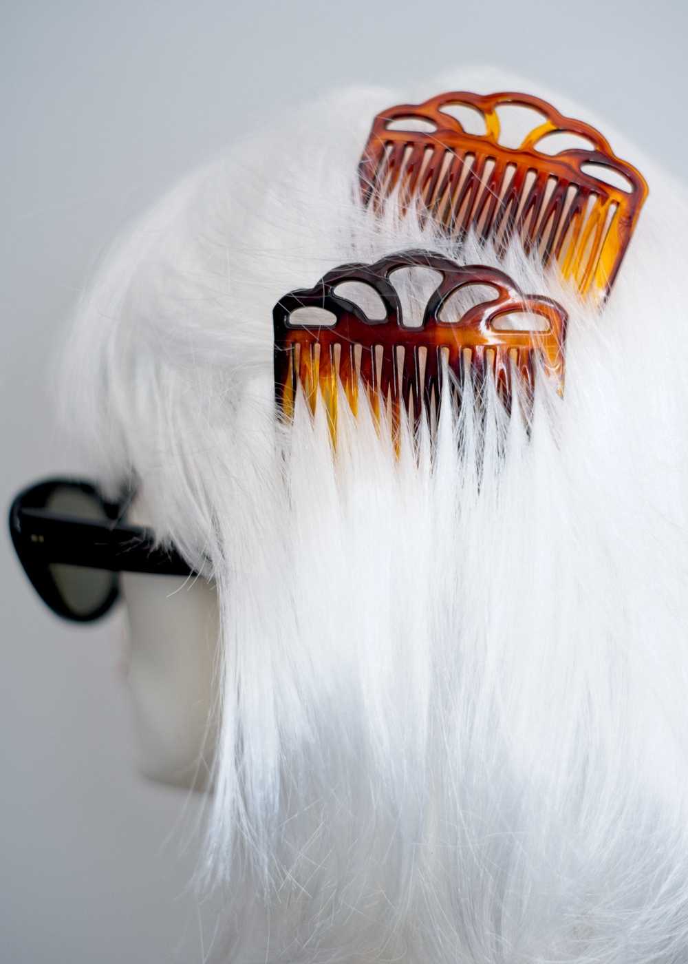 Two Vintage Celluloid Plastic Hair Combs - image 2