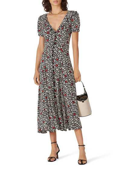 Polo Ralph Lauren Black Floral Short Sleeves Dress - image 1