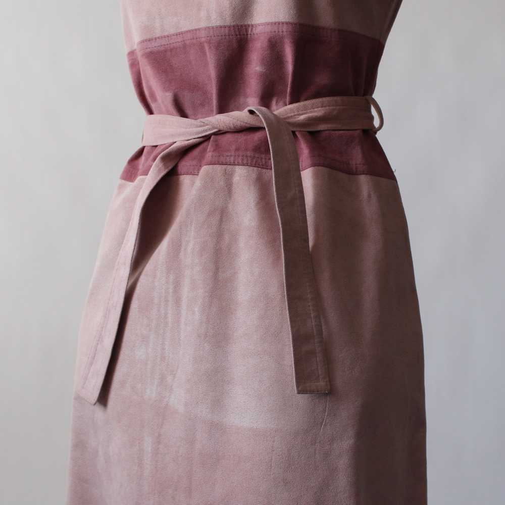 Vintage Petal Pink Ultrasuede Midi Dress - image 3