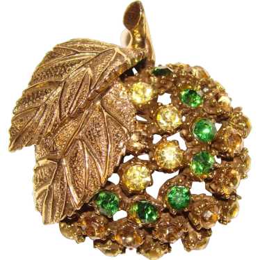 Fabulous JEANNE Vintage Rhinestone Fruit Design Br