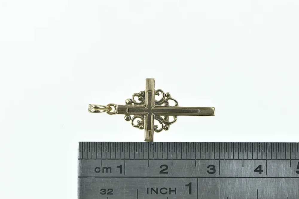 10K Vintage Cross Christian Faith Symbol Charm/Pe… - image 4