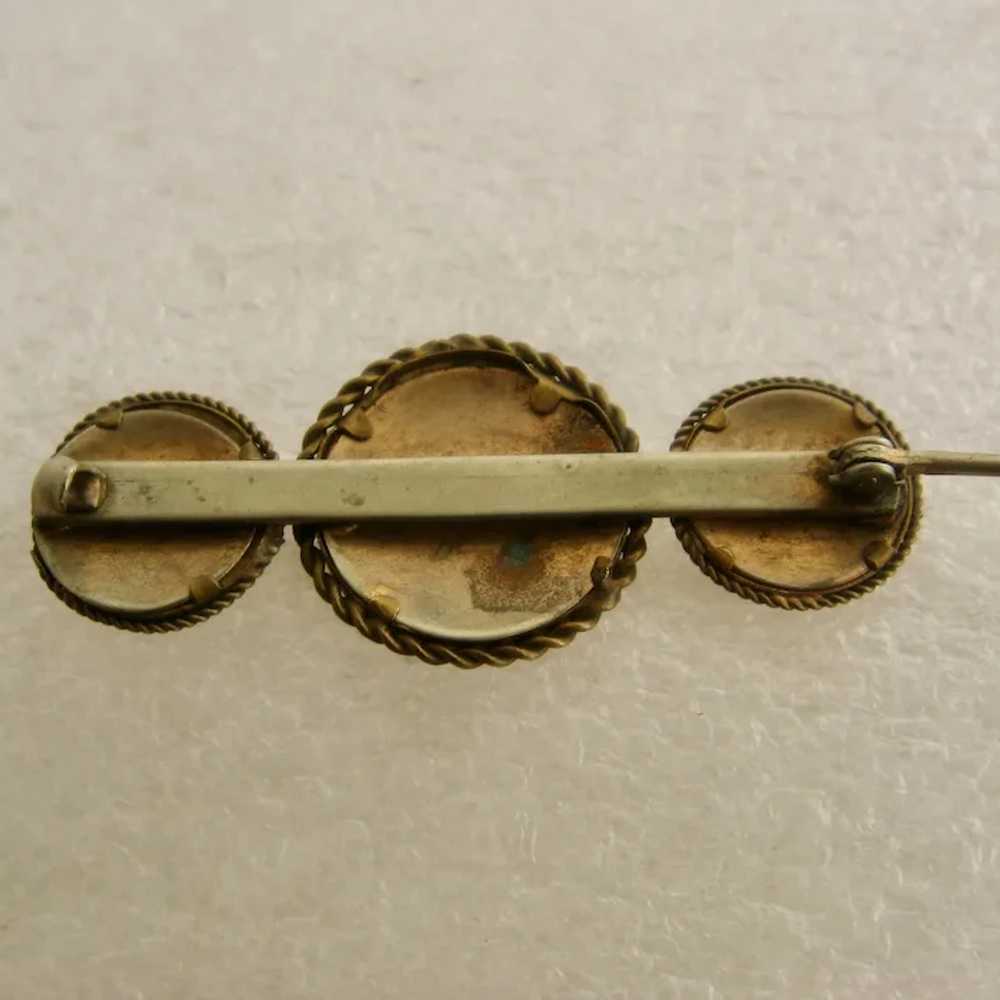 Victorian Triple Portrait Photo Brooch Bar Pin - image 6