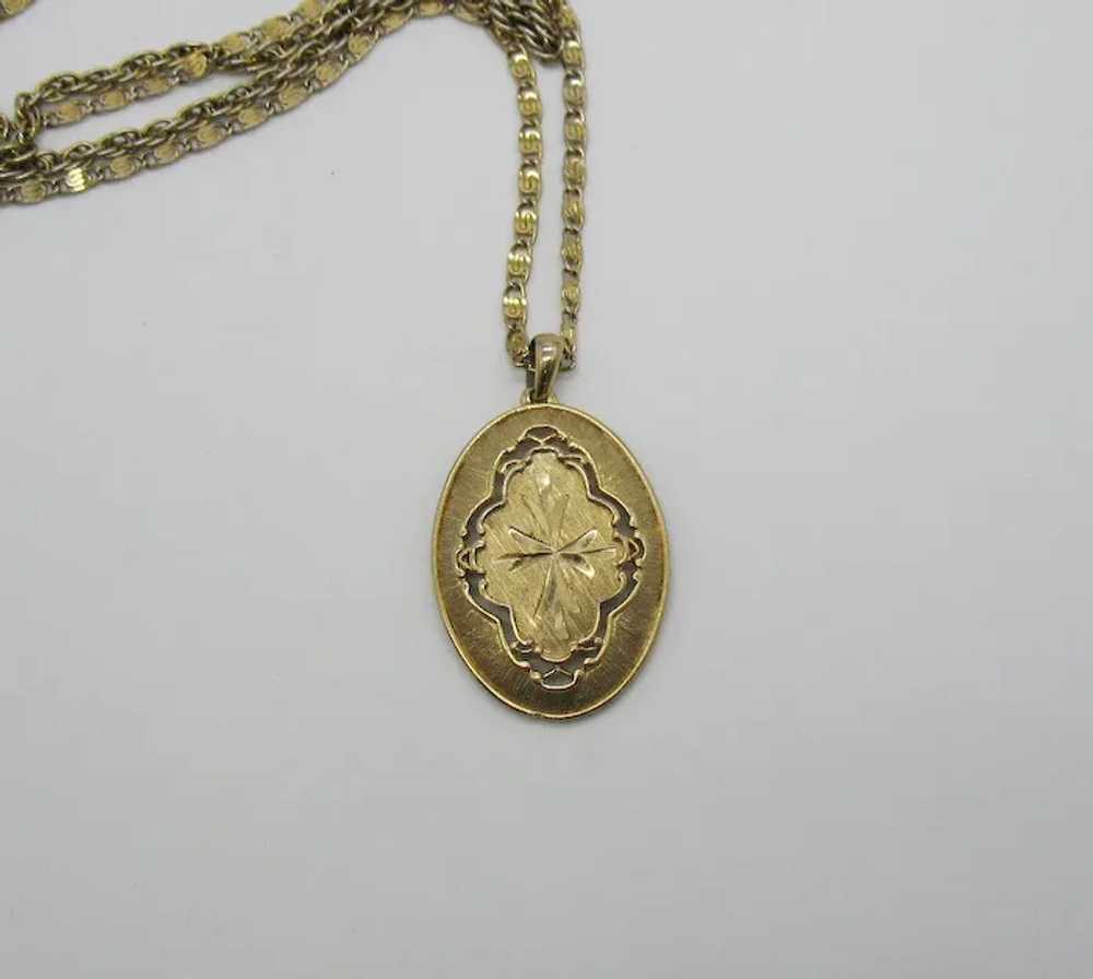 Nice Vintage Golden Medallion 45 Inch long Neckla… - image 2