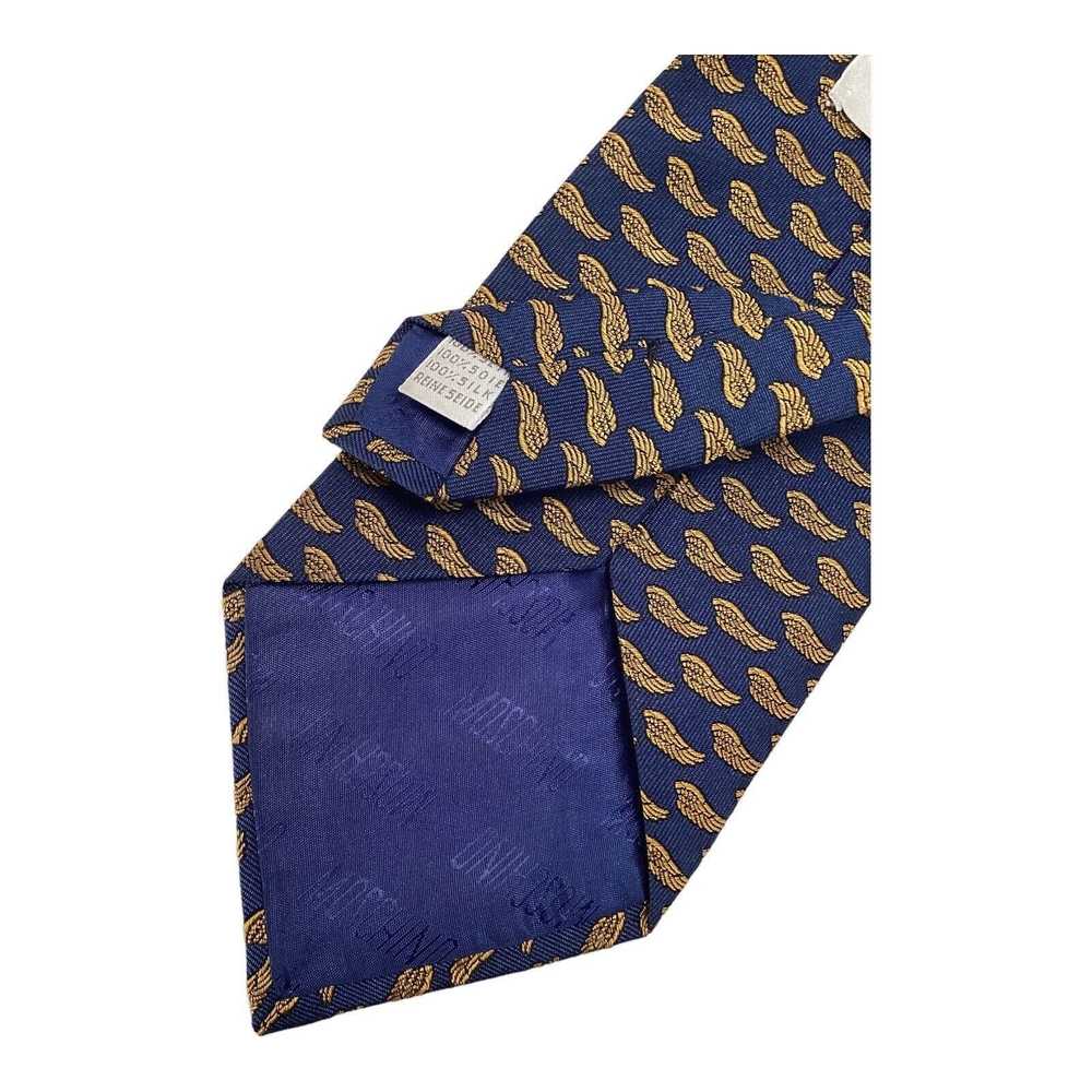 Moschino MOSCHINO Blue Wing Print Silk Tie Italy … - image 5