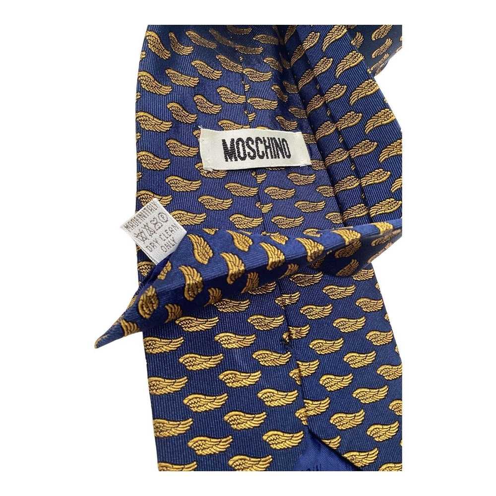 Moschino MOSCHINO Blue Wing Print Silk Tie Italy … - image 6