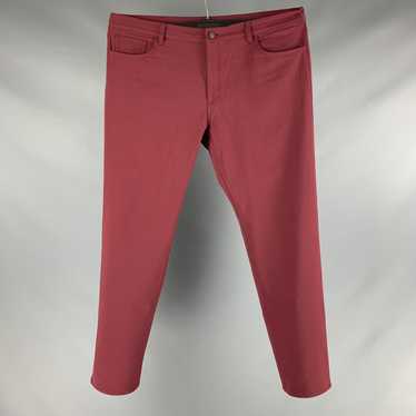 Theory Burgundy Twill Flat Front Casual Pants