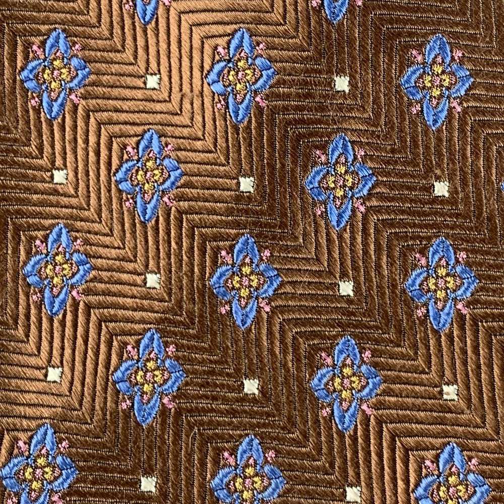 Robert Talbott Brown Blue Jacquard Silk Tie - image 3